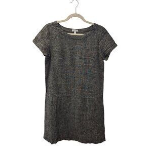 Garnet Hill 100% Linen Striped Drop Waist Dress Size 2